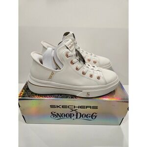 Skechers x Snoop Dogg Snoop One Leather White Rose Gold Slip-Ins Womens Size 8